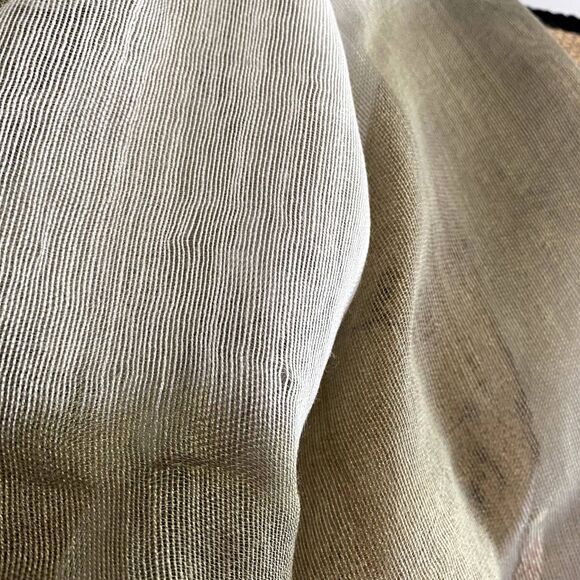 Vintage‎ Echo Silk Blend Lightweight Scarf Green Stripe Colorblock Fringe - Picture 4 of 5